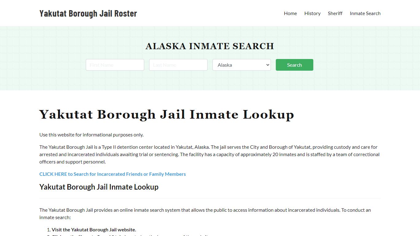 Yakutat Borough Jail Roster Lookup, AK, Inmate Search