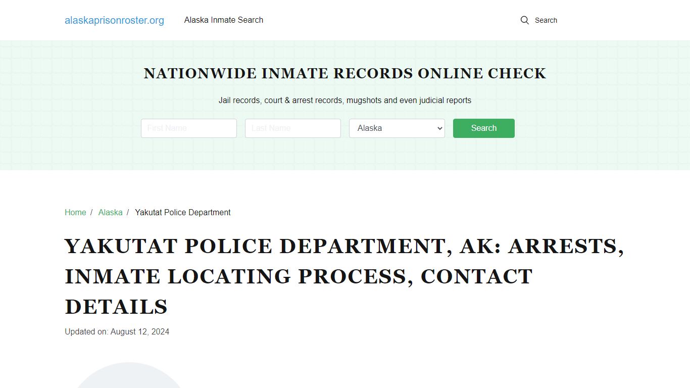 Yakutat Police Department, AK: Arrests, Jail Roster, Contacts