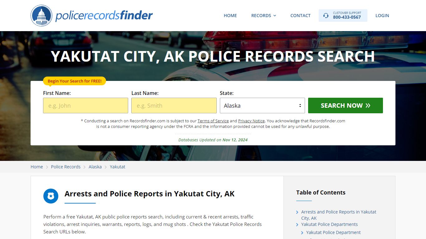 Yakutat, Yakutat County, AK Police Reports & Police Department Records